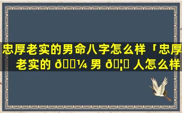 忠厚老实的男命八字怎么样「忠厚老实的 🌼 男 🦄 人怎么样」